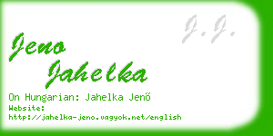 jeno jahelka business card